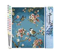 Figured'Art Pintar por Numeros Adultos Pájaro 1 - Manualidades pintura acrilica Kit Cuadro DIY completo - 40x50cm sin bastidor