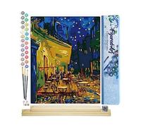Figured'Art Pintar por Numeros Adultos Pinturas De Van Gogh -Café - Manualidades pintura acrilica Kit Cuadro DIY completo - 40x50cm monta tu propio bastidor
