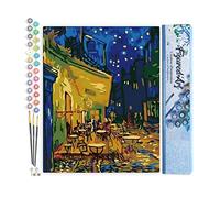 Figured'Art Pintar por Numeros Adultos Pinturas De Van Gogh -Café - Manualidades pintura acrilica Kit Cuadro DIY completo - 40x50cm sin bastidor