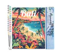 Figured'Art Pintar por Numeros Adultos Póster de Viaje Bali - Manualidades pintura acrilica Kit Cuadro DIY completo - 40x50cm sin bastidor