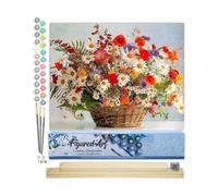 Figured'Art Pintar por Numeros Adultos Ramo 1 - Manualidades pintura acrilica Kit Cuadro DIY completo - 40x50cm monta tu propio bastidor