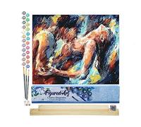 Figured'Art Pintar por Numeros Adultos Resumen De La Tentación - Manualidades pintura acrilica Kit Cuadro DIY completo - 40x50cm monta tu propio bastidor