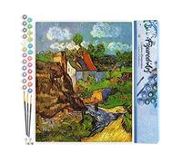 Figured'Art Pintar por Numeros Adultos Van Gogh - Casa Oise - Manualidades pintura acrilica Kit Cuadro DIY completo - 40x50cm sin bastidor
