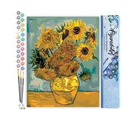 Figured'Art Pintar por Numeros Adultos Van Gogh - Girasoles - Manualidades pintura acrilica Kit Cuadro DIY completo - 40x50cm sin bastidor