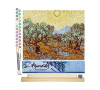 Figured'Art Pintar por Numeros Adultos Van Gogh St Remy Oliviers - Manualidades pintura acrilica Kit Cuadro DIY completo - 40x50cm monta tu propio bastidor