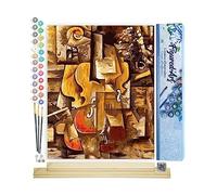 Figured'Art Pintar por Numeros Adultos Violín - Manualidades pintura acrilica Kit Cuadro DIY completo - 40x50cm monta tu propio bastidor