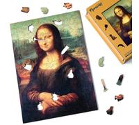 Figured'Art Puzzle de Madera para Adultos y Niños, Rompecabezas de 200 Piezas - La Mona Lisa de Leonardo da Vinci - Diseño Original 22x31,2 cm, Caja de Madera Premium, Regalar