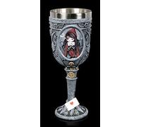 Figuren Shop GmbH Duende Gótico Wein-Kelch - Missing You Fantasía Trink-Kelch, Pintado a Mano, con Pieza de Acero Inoxidable