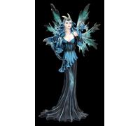 Figuren Shop GmbH Figura de hada, hada de dragón de hielo Azuria, decoración de fantasía pintada a mano (27 cm), colección Tales of Aurelion, idea de regalo para coleccionistas de elfos