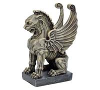 Figuren Shop GmbH Gárgola Figura León Guardián 16 cm - Protección Mística y Decoración, Estatua Gótica