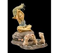 Figuren shop gmbh Pixie Kobold Fantasy-Figur - 3 Ratones Al Yoga Figura Decorativa, Enano, Gnomo,Sammel-Figur, Escultura, Estatua, H 9 CM