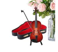Figurilla De Violín Minúscula Accesorio De Llavero De Madera Hecho A Mano