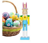 Figurina De Cascanueces De Pascua Para Decoración - Figura de Conejos Decorativos para Fiestas - Decoración de Cascanueces Conejo de Pascua | Para Primavera Mesa Repisa Chimenea Exterior Porche Aparta