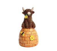 Figurine Cow | Resin Cute Animal Statue | Collectible Funny Cow Decor | Miniature Tabletop Ornament For Indoor Outdoor Bedroom Living Room Office Farmhouse Dorm Desk Shelf Garden Yard Balcony Home
