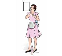 Figurine en carton - Femme au foyer - Années 50 style Classique - Haut 184 cm,