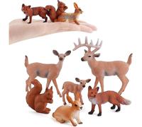 Figurines Animal Toys,6pcs Miniature Animals Toys Model Realistic Plastic Wild Animals Cake Topper for Home Room Decor