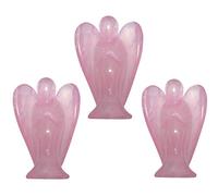 Figurines d'ange en Cristal de Quartz Rose amulette Talisman Taille de Prise de Main par Mina Heal