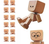 Figurita de hombre tembloroso de madera, figura de acción artesanal para decorar el coche, escultura decorativa para la oficina, accesorios para coches, camionetas, sedanes, SUV, salón y dormitorio