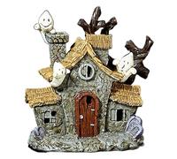 Figurita De La Casa Embrujada: Estructura De Miedo De Resina, Brillo Espeluznante Detallado De La Nave Espeluznante, Exhibición Decorativa De Halloween Agrega Un Ambiente Escalofriante | Decoración Pa