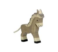 Figurita - HOLZTIGER - 80049 - Burro - Madera pintada a mano - Fabricación europea - 11x2,3x13 cm