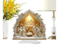 Figuritas de Belén, signo de Jesús de acrílico 2D, decoración navideña para escritorio, belén, decoración del hogar, familia cristiana, interior, mesa, estantería, dormitorio, salón, oficina