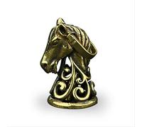 Figuritas de Campana de Cabeza de Caballo de Animal del Zodíaco de Bronce Vintage, Adornos de Escritorio pequeños, Decoraciones para Mesa de té, Decoraciones artesanales de latón