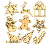 Figuritas de madera navideñas para manualidades y decoraciones (pack de 45).
