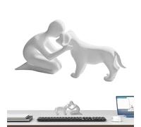 Figuritas de Perro para Decoración del Hogar | Escultura Abstracta Decorativa y Elegante | Estatua de Hombre y Perro, Figura de Colección,Sala de Estar, Oficina, Dormitorio, Estantería, Escritorio, Me