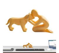 Figuritas de Perro para Decoración del Hogar - Escultura Conmemorativa Graciosa Impresa en 3D - Decoración de Hombre y Perro para el Hogar | Para Oficina, Apartamento, Salón, Dormitorio, Estantería, M