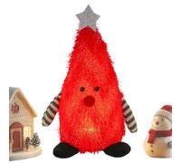 Figuritas Navideñas Con Peluche Figura De Árbol En Pie Para Escritorio | Muñeco Iluminado con Luz Para el Hogar y la Casa, Repisa para Chimenea, Mesa, Centro de Mesa, Fiesta, Oficina, Escuela y Rojo