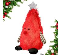 Figuritas Navideñas Con Peluche Figura Rellena Erguida con Forma de Árbol | Muñeca Navideña Para el Hogar y la Casa, Repisa para Chimenea, Mesa, Centro de Mesa, Fiesta, Oficina, Escuela y Aula Rojo