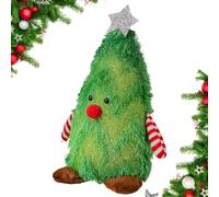 Figuritas Navideñas Con Peluche Figura Rellena Erguida con Forma de Árbol | Muñeco Festivo Para el Hogar y la Casa, Repisa para Chimenea, Mesa, Centro de Mesa, Fiesta, Oficina, Escuela y Aula Verde