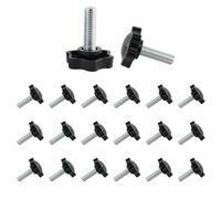 FIHODONE 20 Piezas Perilla de Estrella M8×30mm, Perilla de Sujecion, Tornillo de Sujeción de Mano, Tornillo de Cabeza Moleteada de Seis Estrellas Estrella Ciruela Manija Plástico, para Máquina
