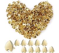 FIHODONE 200 Piezas Encuadernadores para Metálico en Forma de Corazón,Papeles Scrapbooking Mini Brads para Decoración Herramienta Pinzas para álbumes de Recortes, Pinzas de Cabeza Redonda