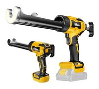 Fiihio Pistola de calafateo inalámbrica compatible con batería Dewalt de 20 V máximo, pistola de calafateo eléctrica de 10 onzas con luz LED, pantalla LCD, 6 velocidades ajustables para llenado de