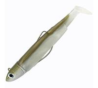 Fiiish Lures - Black Minnow Combo BM120 KAKI- Señuelo Blando de Vinilo para Pesca Spinning de Bass Lubina y otras especies - 1 Cabeza 25g Kaki + 2 Cuerpos + 1 Anzuelo Nº3