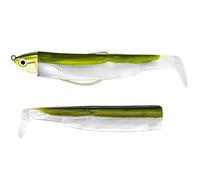Fiiish Lures - Black Minnow Combo BM120 - Señuelo Blando de Vinilo para Pesca Spinning de Bass Lubina y otras especies - 1 Cabeza + 2 Cuerpos + 1 Anzuelo Nº3 (6g Combo kaki)
