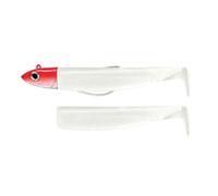 FIIISH Negro Minnow Esca en Forma De Cebo Piscardo Cima, 70MM Combo, Montado Y Pronto, Cabeza Prensado Roja Off-Shore 6G, Cuerpo Blanco