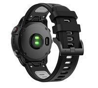 FiiMoo 22mm Correa de Repuesto de Silicona Ajustable para Garmin Descent G2/Descent G1/Fenix 8/Tactix 8 (47 mm)/Quatix 7/7 Pro/Fēnix 7 Pro/Epix Pro 47 mm, Correa de Silicona, Negro + Gris