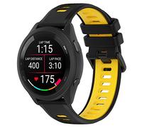 FiiMoo 22mm Correas para Garmin Venu 3/Venu 2/Garmin Forerunner 265/Forerunner 255/255 Music/Forerunner 965, Silicona Pulseras de Repuesto, Correa de Ajustable para Garmin Vivoactive 4-Negro+Amarillo