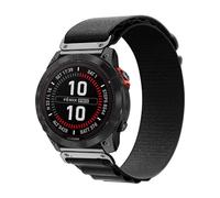 FiiMoo 22mm Nailon Correas para Garmin Descent G2/Descent G1/Fenix 8 47mm/Tactix 8 47mm/Quatix 7 Pro/Fēnix 7 Pro, Ajustable Pulseras de Repuesto, G-Hook Sport Trenzado Correa-Negro