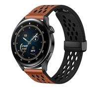 FiiMoo Correa de Cuero 22mm para Garmin Venu 3/2, Forerunner 255/265, Vivoactive 4 - Pulsera Deportiva Ajustable con Cierre Magnético - Marrón