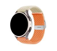 FiiMoo Trenzado Correas para Garmin Venu Sq 2/Venu 2 Plus/Vivoactive 5, 20mm Pulseras de Repuesto, Correa de Nylon Trenzado, Correa de Elástica Ajustable para Garmin Forerunner 165-Blanco + Naranja