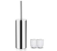 FIISAYL Escobillas de Baño Escobilla WC Escobillero Baño Toilet Brush Piacaba Casa de Banho con Mango y Base de Acero Inoxidable, Plata