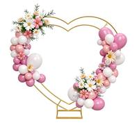 Fiita Corazón arco de boda, kit de arco de globo de metal, soporte de para boda, flores en forma de corazón, marco de,para bodas, baby shower, fiesta de cumpleaños 2M