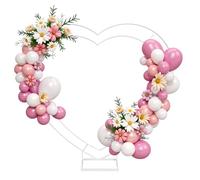 Fiita Corazón arco de boda, kit de arco de globo de metal, soporte de para boda, flores en forma de corazón, marco de,para bodas, baby shower, fiesta de cumpleaños 2M