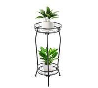 Fiita Estantería de metal de 2 niveles para plantas en maceta, soporte para plantas de interior y exterior, de pie, altura y ancho: 68 x 30 cm, soporte de metal para esquina de plantas, jardín, color