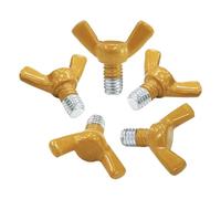 Fiita Tornillos de mariposa dorados M6 (6 mm x 10 mm) para soporte de arco de boda, tornillos de mariposa y kit de tuercas, tornillos métricos de aleación de acero para herramientas de bricolaje