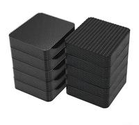 Fijación de alfombras para alfombrillas de coche | Almohadillas antideslizantes de doble cara | 5 x 5 cm y 1,6 x 7 cm | 10/20/25/30/50 pares | Negro (rectángulo-10 piezas)