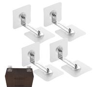 Fijación de elementos para el soporte de muebles de pared para muebles anti-plegables, fijando elementos para muebles de pared transparentes, 4 soportes anticarga sin perforación, fijando elementos